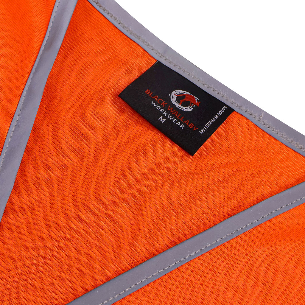 High-Visibility Safety Vest — Fluoro Orange with Reflective Tape