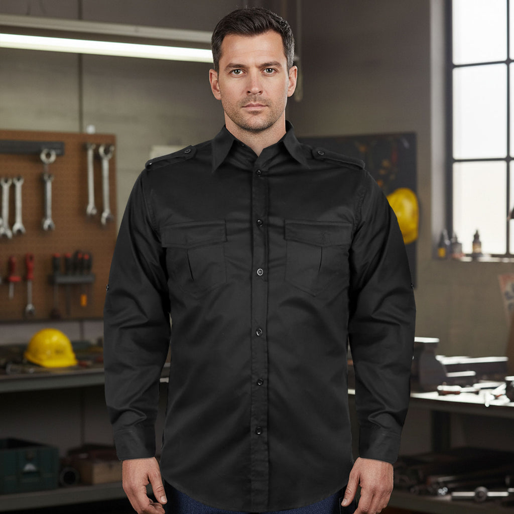 Men’s Tactical Work Shirt — Long Sleeve (Black)