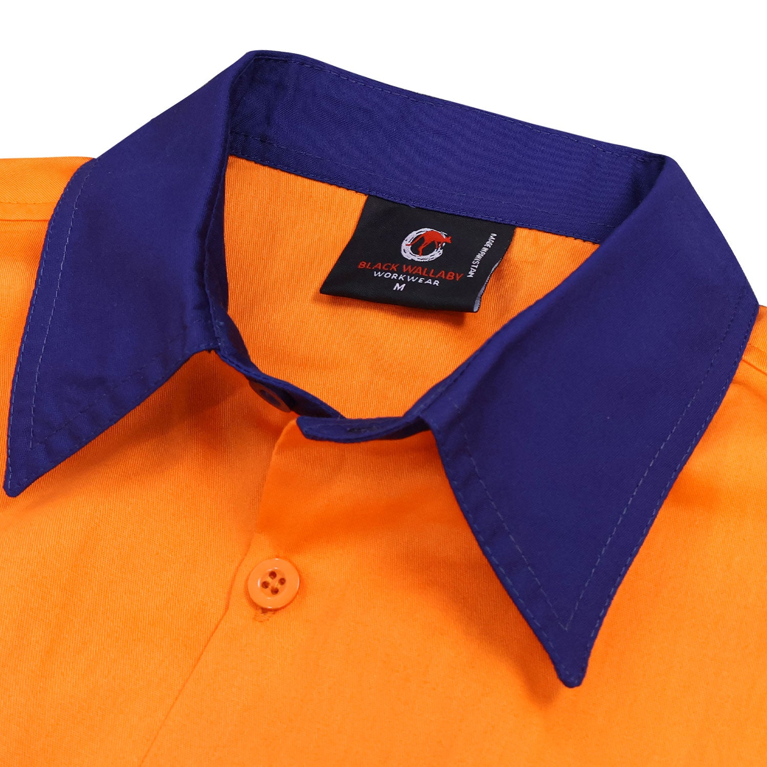 Hi-Vis Two-Tone Work Shirt — Orange/Navy with Reflective Tape (Long Sleeve)